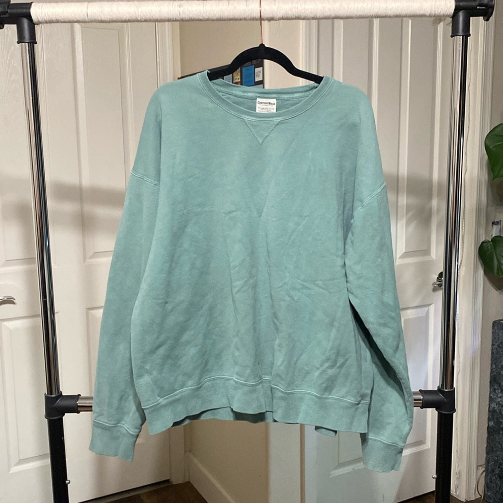 Vintage Style Faded Green Pullover